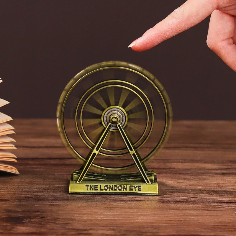 Estatuilla de Arte de adorno de Ojo de Londres, modelo de noria giratoria Retro, artesanía nórdica, accesorios creativos de escritorio, decoración del hogar