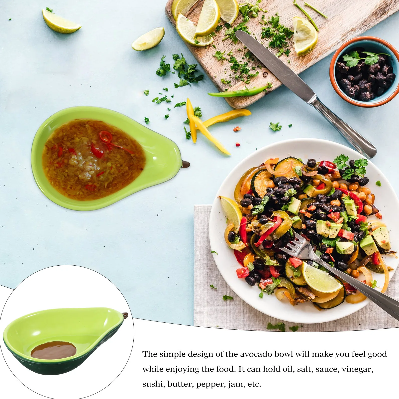 

Creative Avocado Shaped Ceramic Bowl Reliable Wear Resistant Material for Food Dessert Storage Versatile Serving Dish Home Use