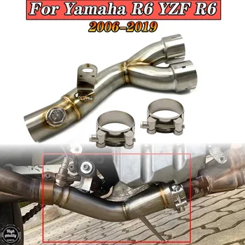 Fit For Yamaha R6 YZF R6 2006-2020 Exhaust Muffler Y Middle Pipe Connector Motorcycle Connector Muffler Pipe Silencer System Eliminator R6