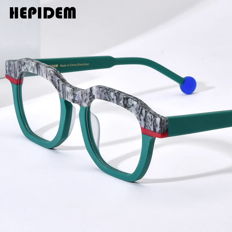 

HEPIDEM Acetate Glasses Frame Men 2024 New Women Fashion Square Eyeglasses Spectacles Eyewear H9364