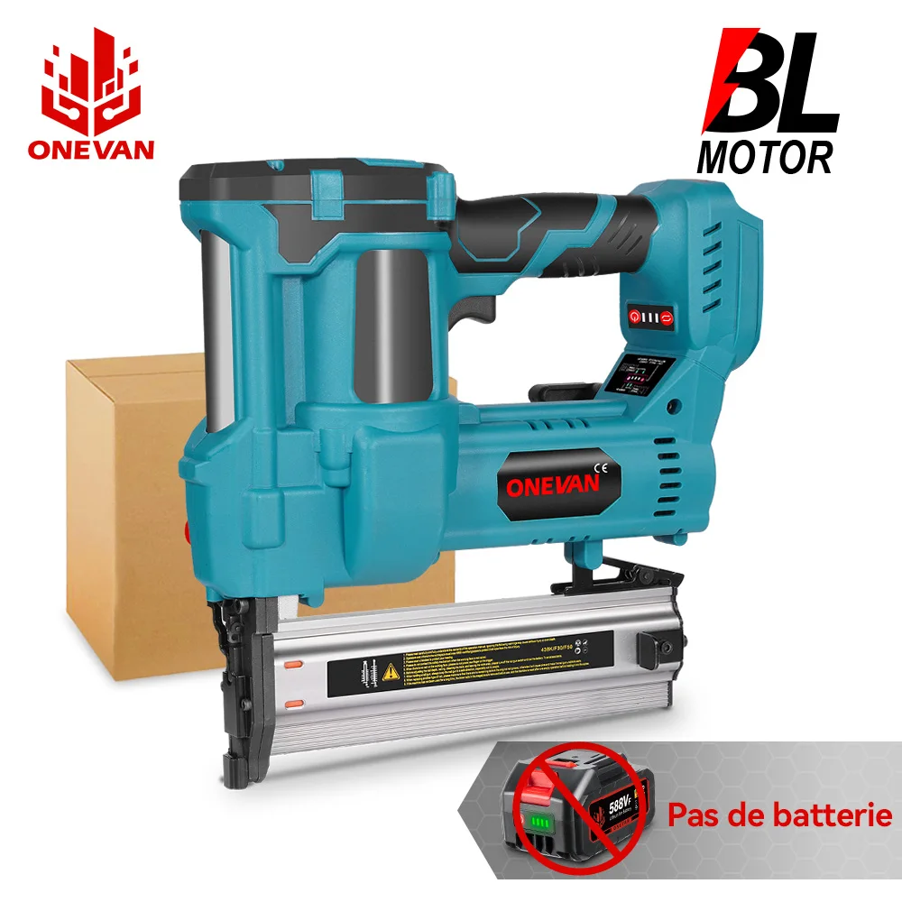 ONEVAN 2in1 pistolet à ongles électrique sans brosse réglage de la profondeur cloueur agrafeuse F15-F50 pistolet à agrafe pour meubles pour Makita 18V batterie broche