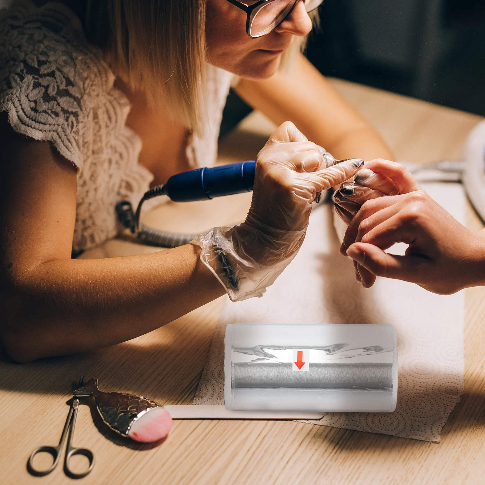 3 لفات من إكسسوارات مكشطة رقائق الأظافر شديدة التحمل من جل القصدير ومزيل طلاء الأظافر