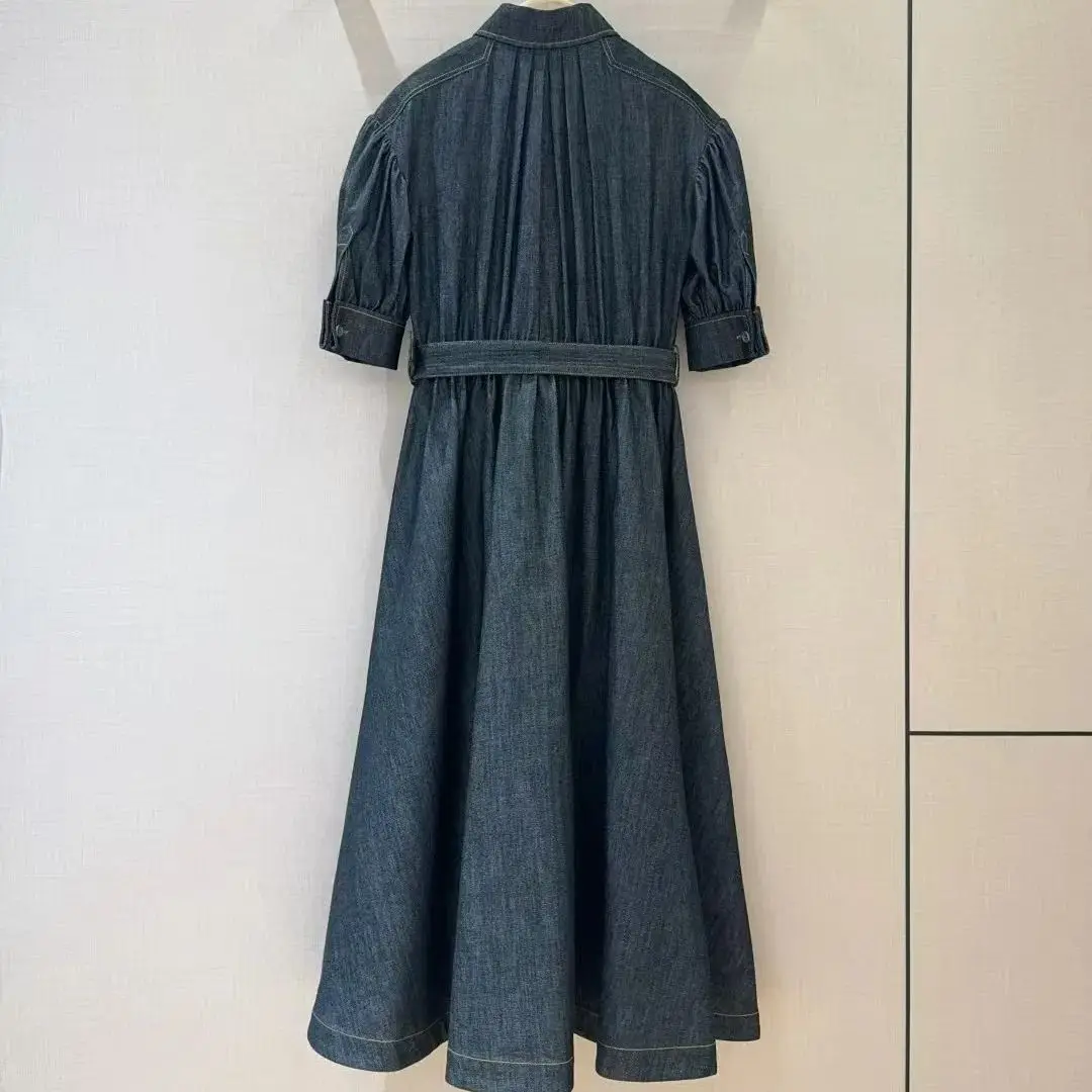 Mid Length Washed Cotton Denim Dress, Early Spring, New Product Recommended, 2025