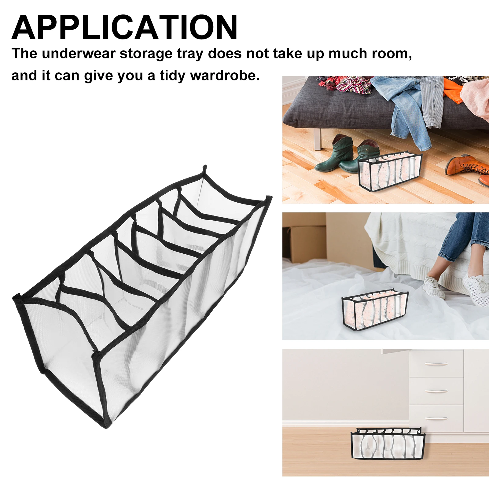 

Underwear Storage Tray Socks Organizer Bra Holder Multiple Grids Closet Drawer Divider Collapsible Space Saving