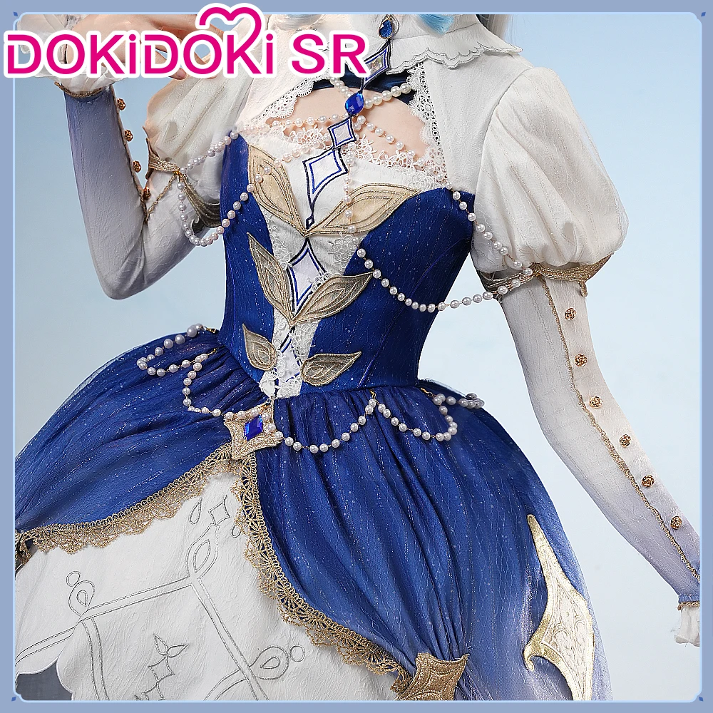 Focalors Doujin Cosplay Costume Game Genshin Impact DokiDoki-SR Fontaine Hydro Focalors Women Long Dress Lolita Furina Costume