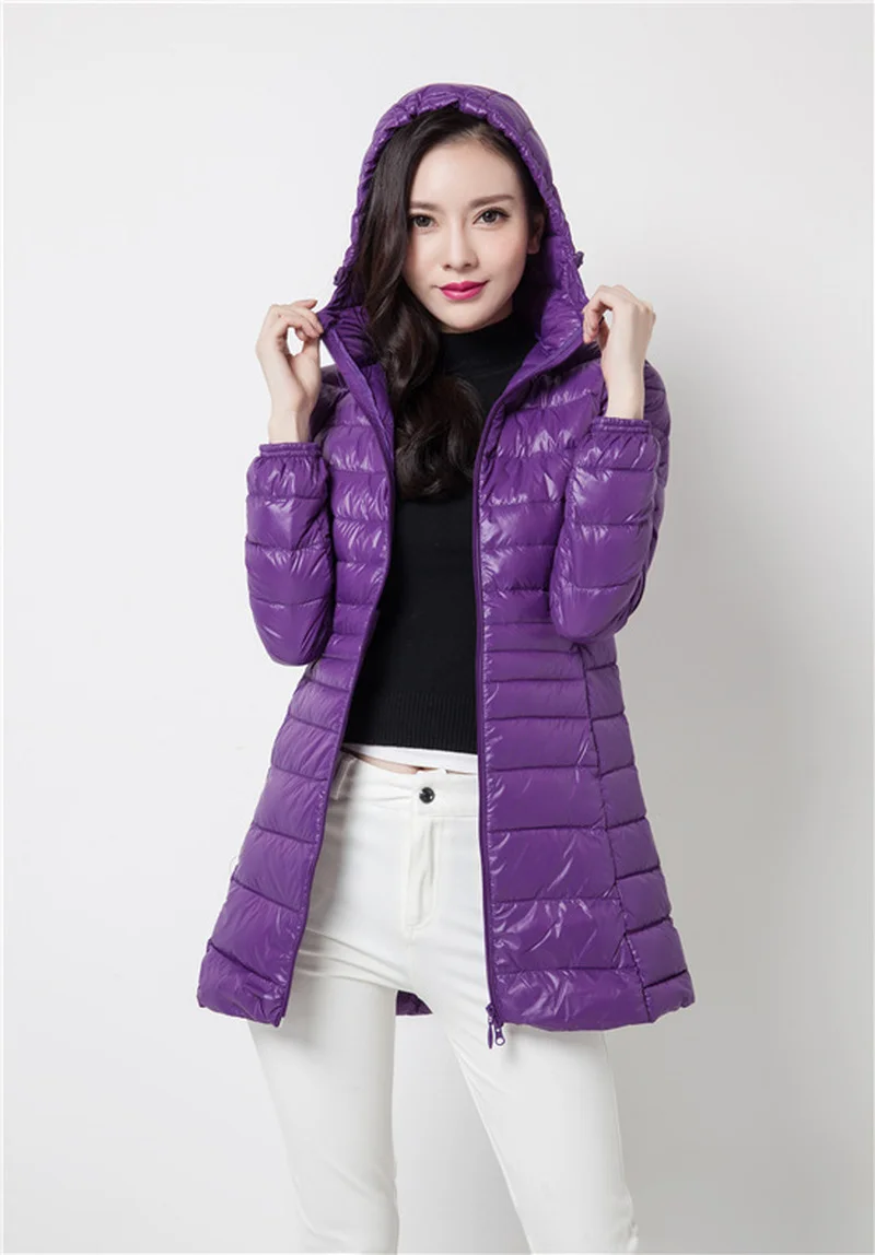 Women Spring/Autumn Ultra Lightweight Quilted Jacket 2023 New Woman Water and Wind-Resistant Big Size women Hoodies coat