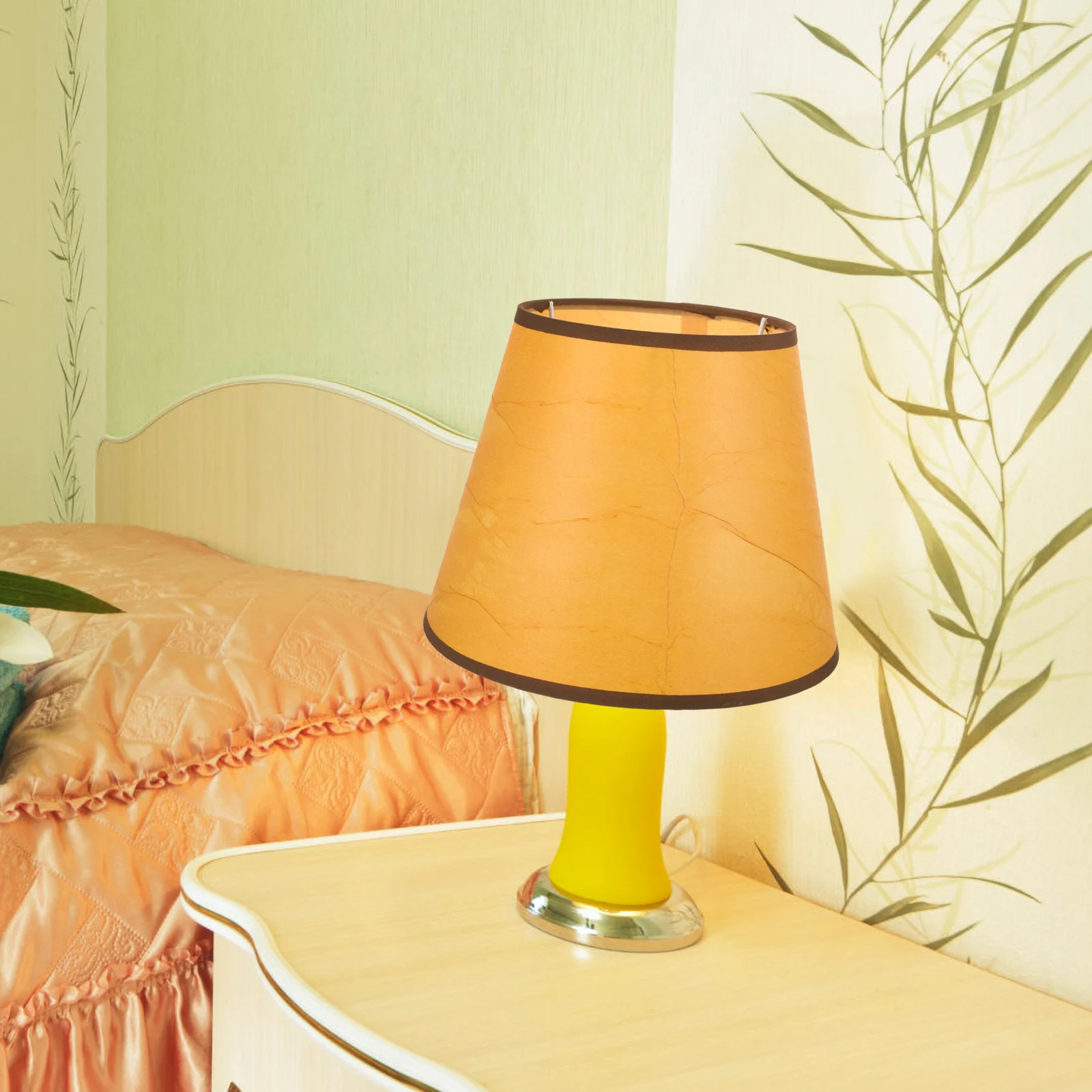 

14x22x17 PVC Fabric Lampshade Desk Lamp Cover Bedside Weave Shade Replacement Black Wire Indoor Floor Lampshades Table