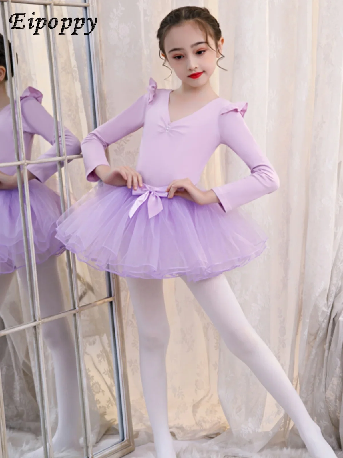 Girls' Dancing Dress Gauze Skirt Split Ballet Practice Clothing Grading Clothing