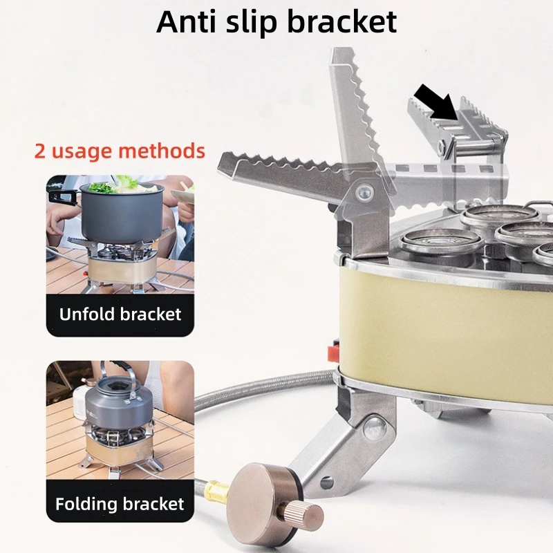 New Strong Firepower Tourist Burner Camping Stove Portable Windproof Outdoor Gas Stove Hiking Picnic Barbecue Cooking Cookware