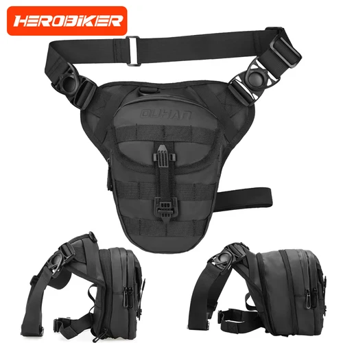 Imagen 2 del producto DUHAN-bolsa multifunción para motocicleta, bolsa para pierna, cadera, riñonera para motocicleta, riñonera para exteriores, bolsa de pecho para montar en motocicleta