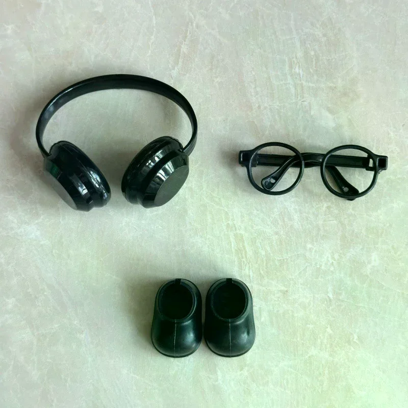 Mini Okulary Buty Słuchawki Akcesoria DIY Zabawki dla Dzieci Prezenty 3 szt./zestaw Pasują do Ubranek dla Lalek o Wysokości 15-17 cm