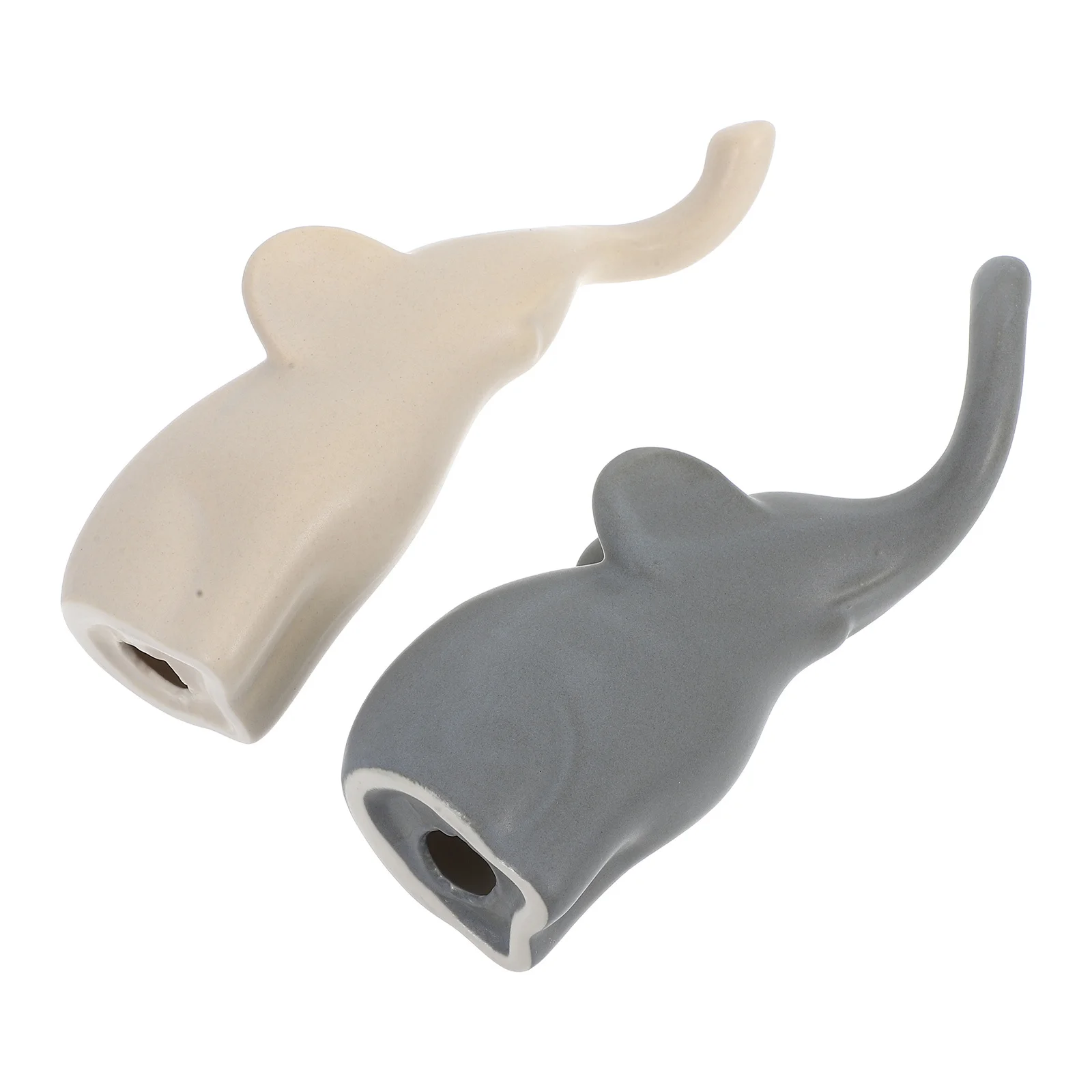 

1Pair Nordic Ceramic Couple Elephant Sculpture Modern Style Home Decor Adorable Tabletop Shelf Ornament Elephant Decor for Home