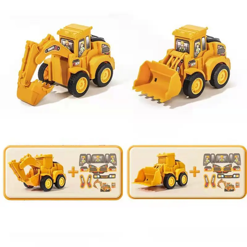 Auto inerziale Giocattolo Ingegneria Modello di veicolo Auto Presse Scorrevole Escavatore Bulldozer Bambini Veicolo da costruzione educativo Bambini