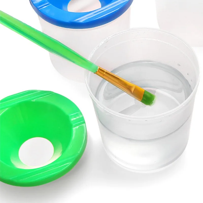 1pcs Children's Painting Pen Wash Cup DIY Art Graffiti Paint Pen Wash Bucket Watercolor Gouache Diy Nail Brush Pen Wash Cup view 4