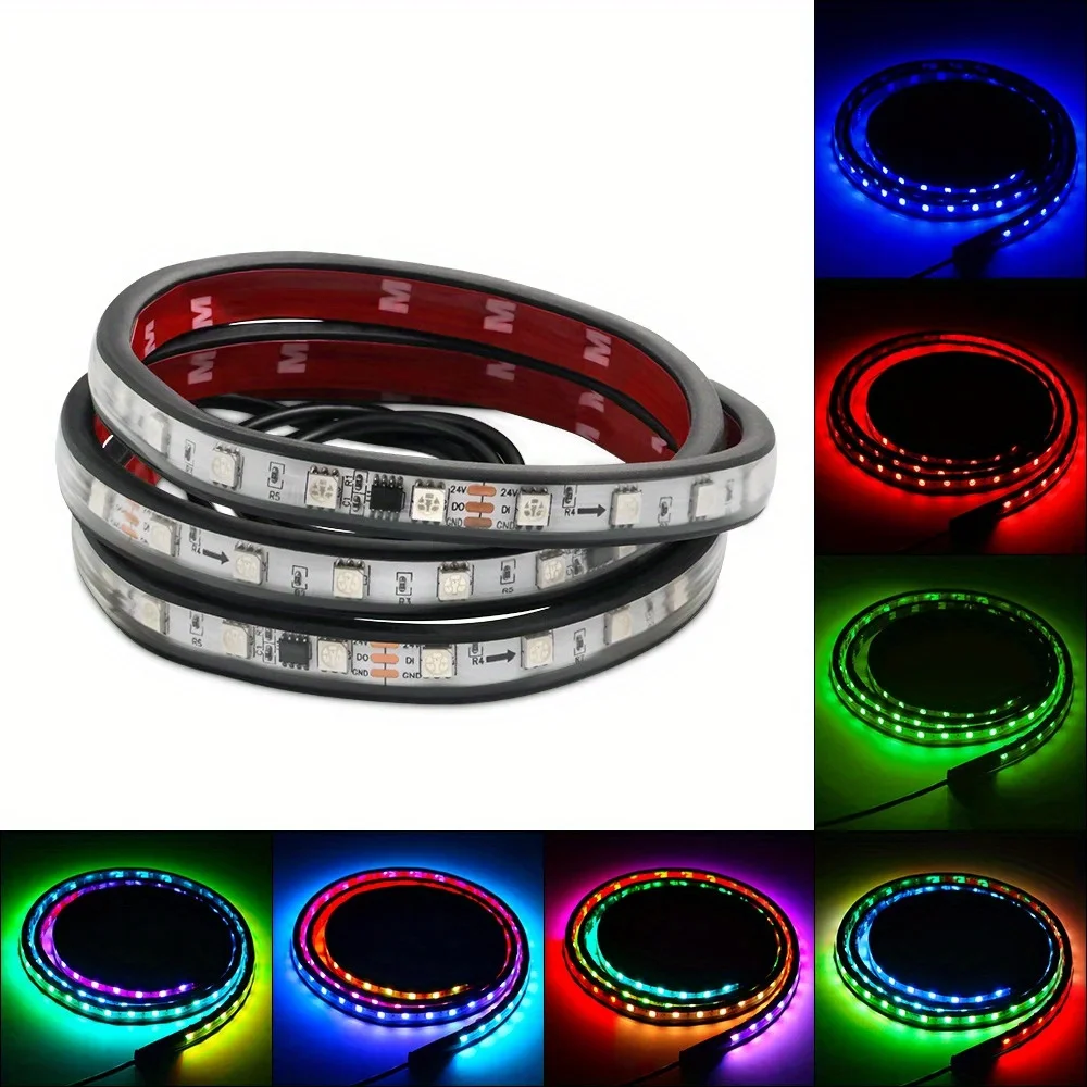 RGB LED Strip Lights for Trucks Operating on 24V an Ambient Lighting Kit for Vehicles Designed for Driving Truck Flashing Light