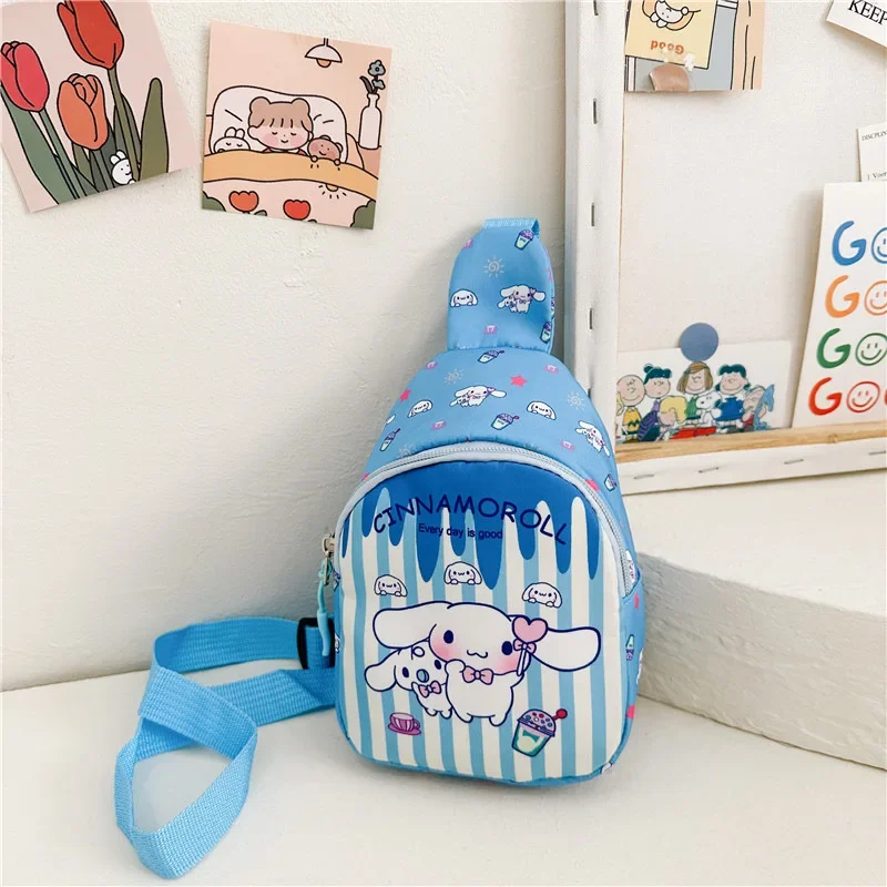 Kuromi Chest Bag Kawaii Cinnamoroll Hello Kitty Crossbody Bags Travel Messenger Shoulder My Melody Children Cross Body Bag Gift