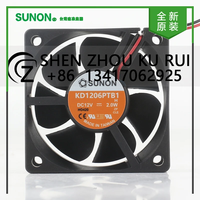 

Оригинальный Sunon 24 В 48 В постоянного тока 12 В 2,0 Вт AC EC 6025 60X60X25 мм 6 см магнитная подвеска бесшумный шасси 2-проводной KD1206PTB1-ZP охлаждающий вентилятор
