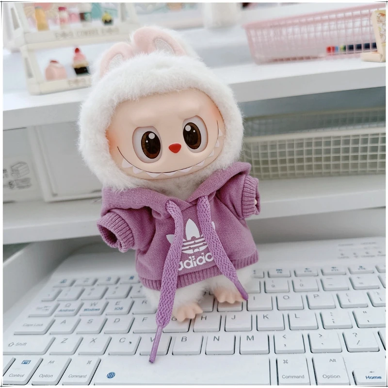 Heißer Labubu Puppe Kleidung V1 V2 V3 Mode Niedlichen Hoodie und Hosen Set Koreanische Idol Mode Macaron Farbe Zubehör Spielzeug Auf Lager