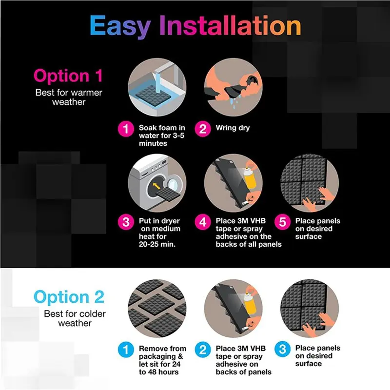 프리미엄 음향 폼 패널, 10팩 30X30x5cm 버섯 모양 스튜디오 웨지 타일, 방음 패널, 블랙