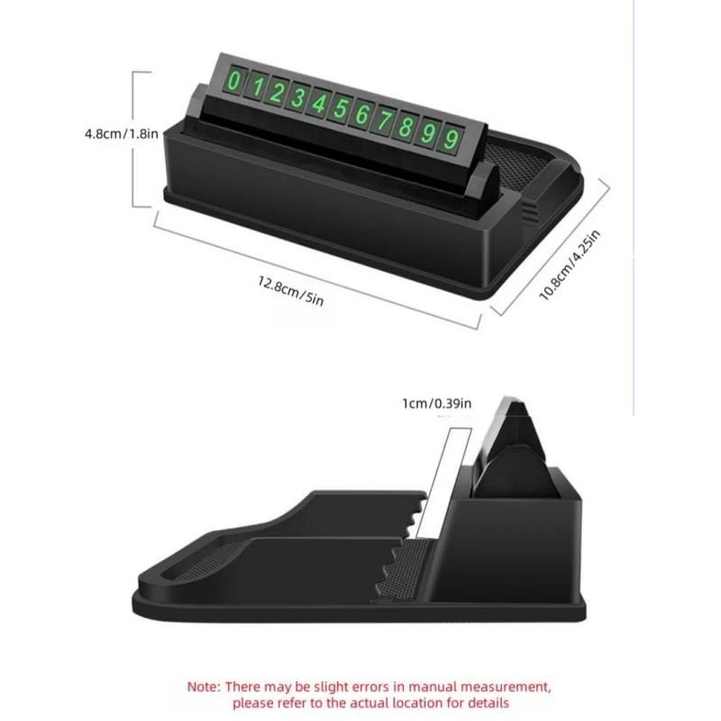 Multi functional car phone holder anti slip pad, central control navigation storage pad with temporary parking number card, key