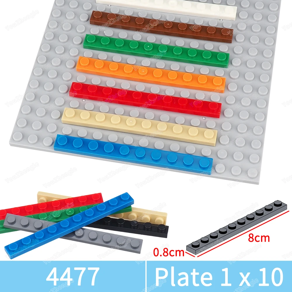 4477 Baustein Grundplatte 1x10 Teile Montage MOC Figuren WW2 Straße Szene Mecha Getriebe Set Szene Modell Teile Geschenke DIY Spielzeug