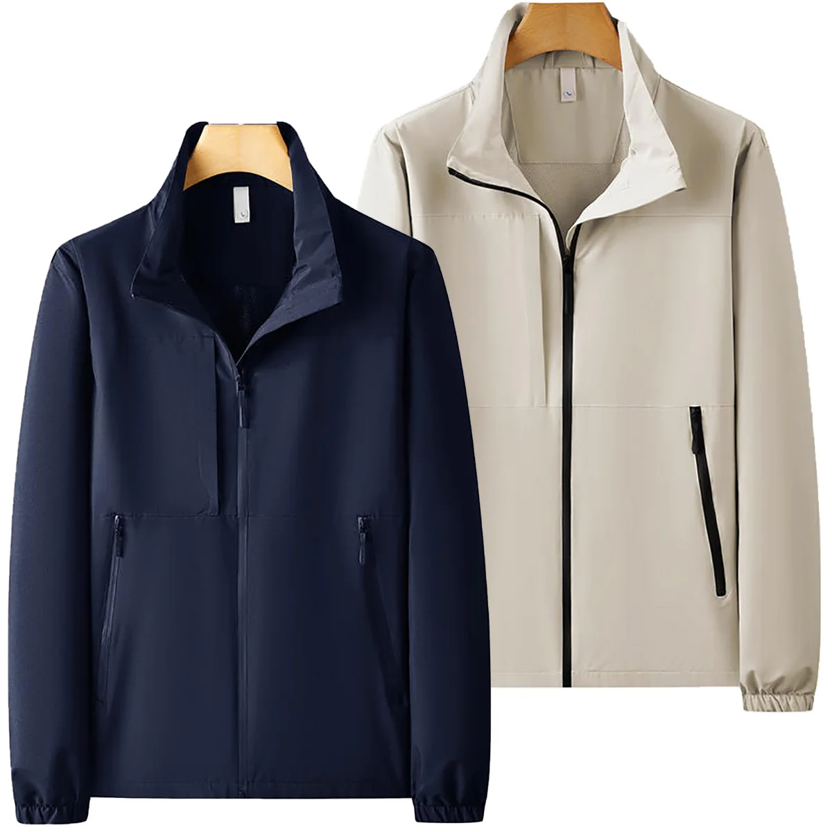 Men's Women's Standing Collar Solid Color  Jackets Autumn Winter Outdoor Sports Youth Couple Outfits Team Outfits