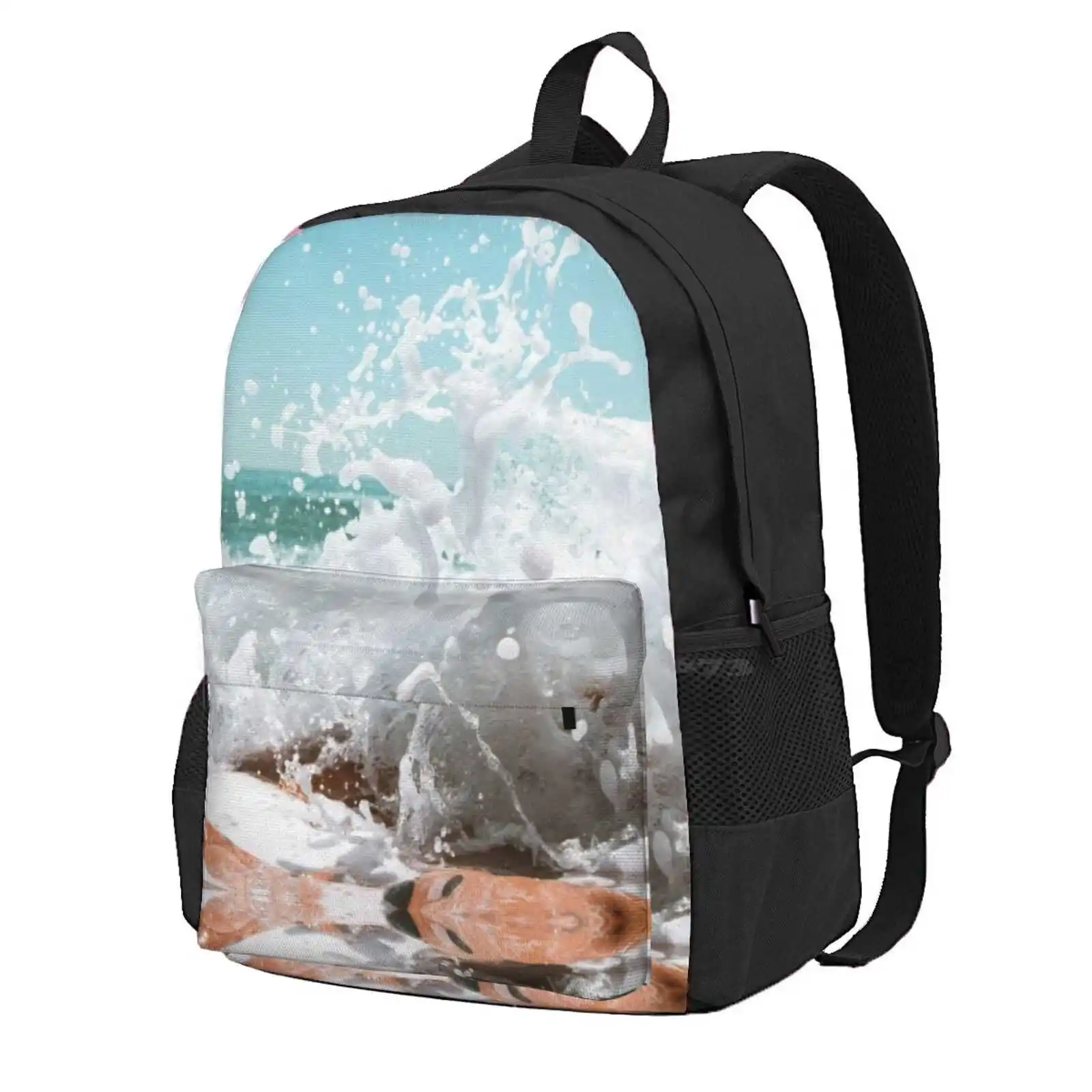 Beach Lover Hot Sale Schoolbag Backpack Fashion Bags Sand Wave Water Coastline Seashore Seascape Sea Foam Ocean Foam Beach Foam