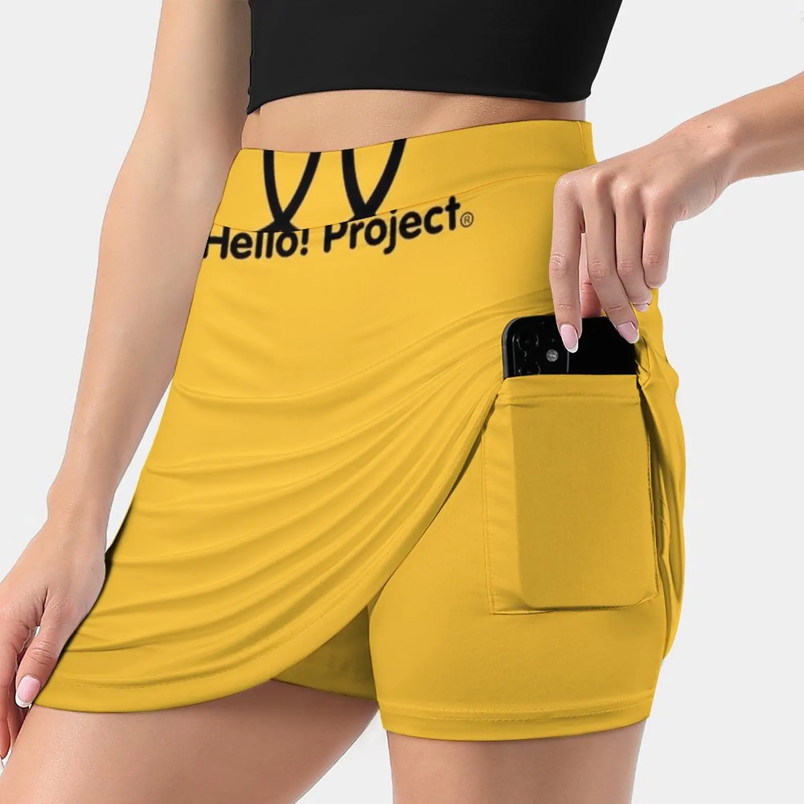 

Hello Project Old School Logo-Black Women's skirt Sport Skort Skirt With Pocket Fashion Korean Style Skirt 4Xl Skirts Hello