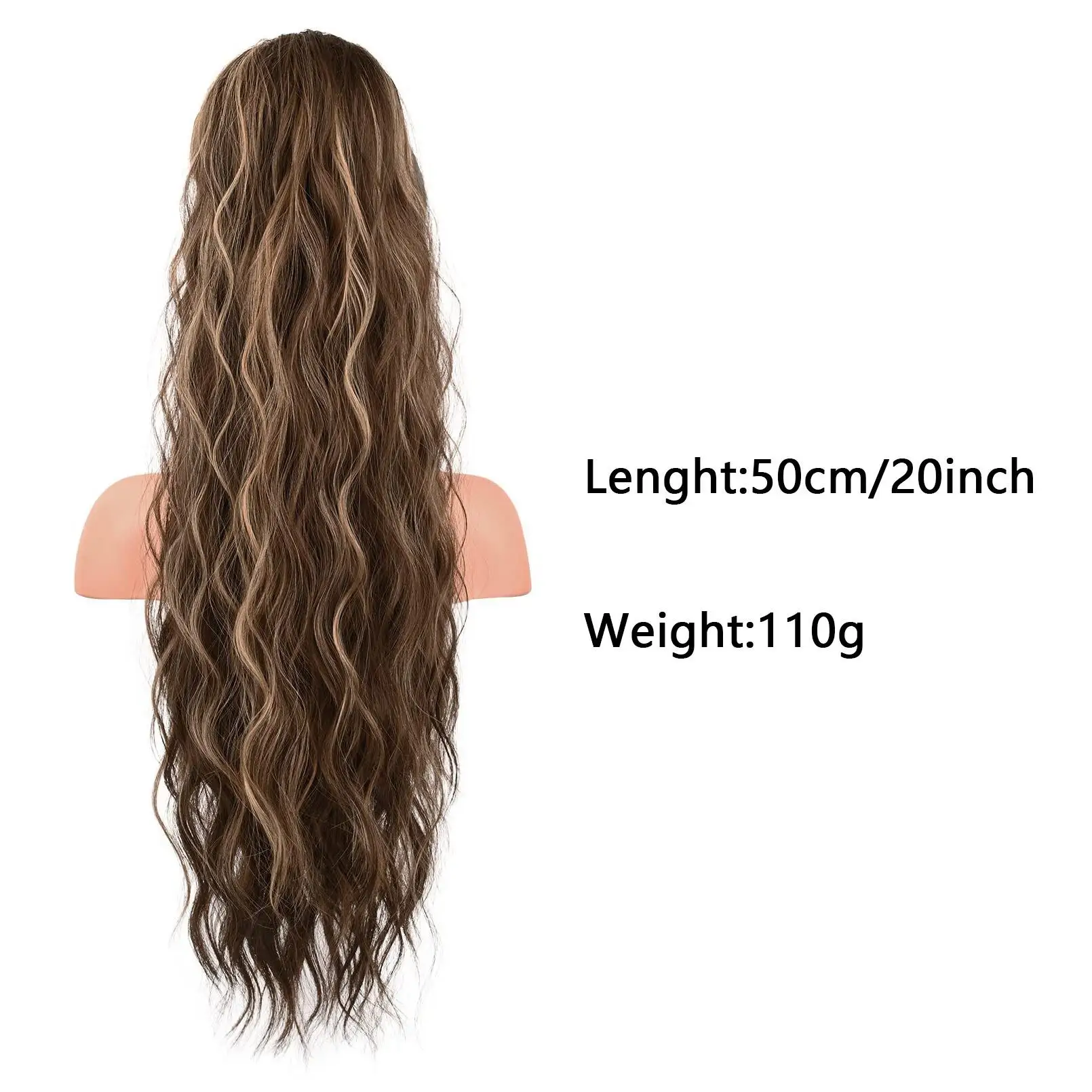 Paardenstaart Pruik Pruiken Waren Lange Krullend Haarvezel En Trekkoord Chemische Paardenstaart Pruiken Pony Staart 20Inch Extensie Pruiken Voor Vrouwen