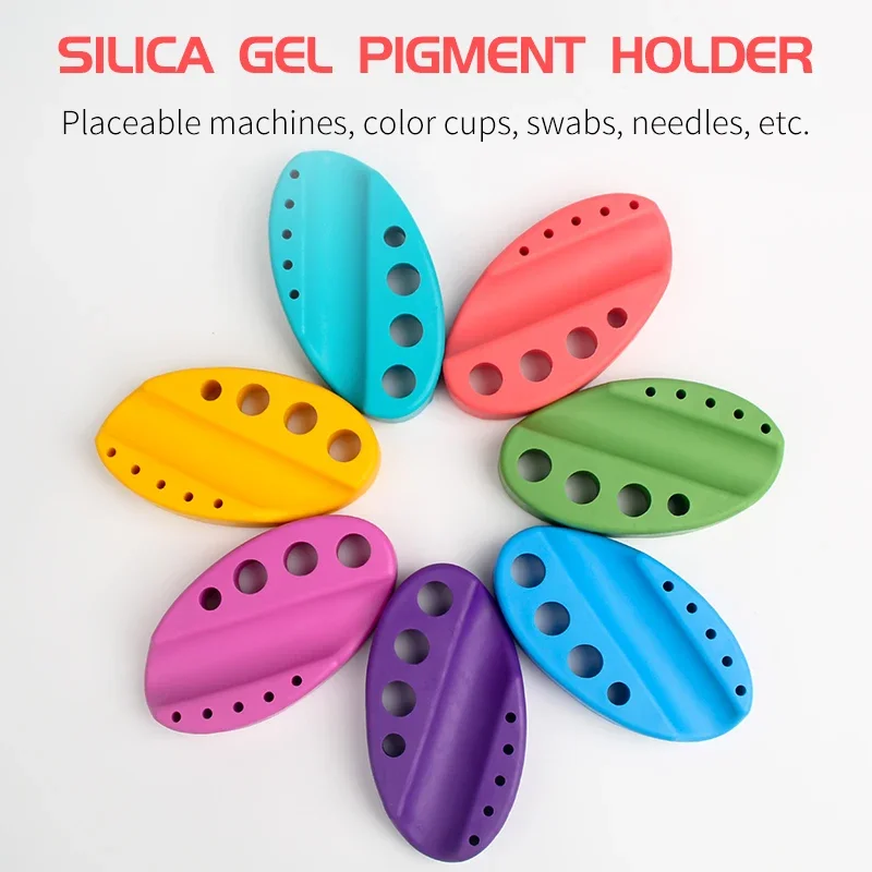 1 قطعة آلة الوشم سيليكون حامل قلم ماكياج المنظم عرض قوس حامل صينية دائمة إطار دعم الوشم الملحقات #6