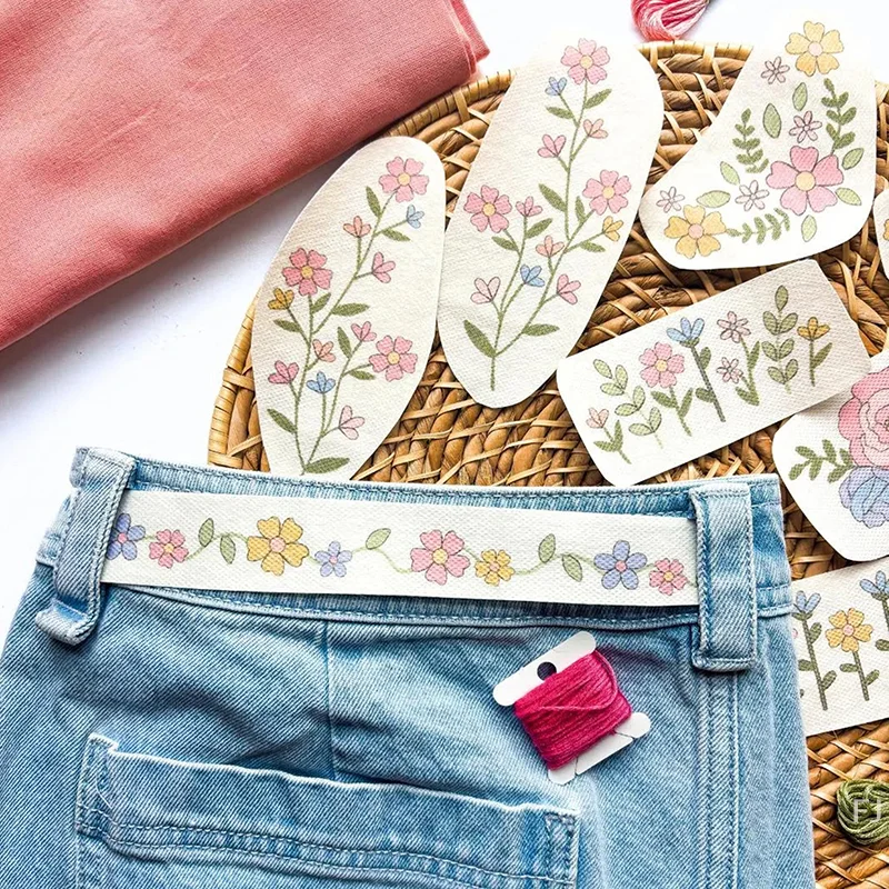 

[YU]Colorful Flower Water-soluble Hand Sewing Stabilizer Sunflower Plant Washable Embroidery Stabilizer Needle Practice