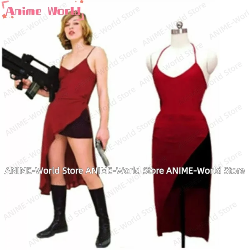 

《Custom Size》Alice Red Dress Outfit Cosplay Costume Halloween Party Suit