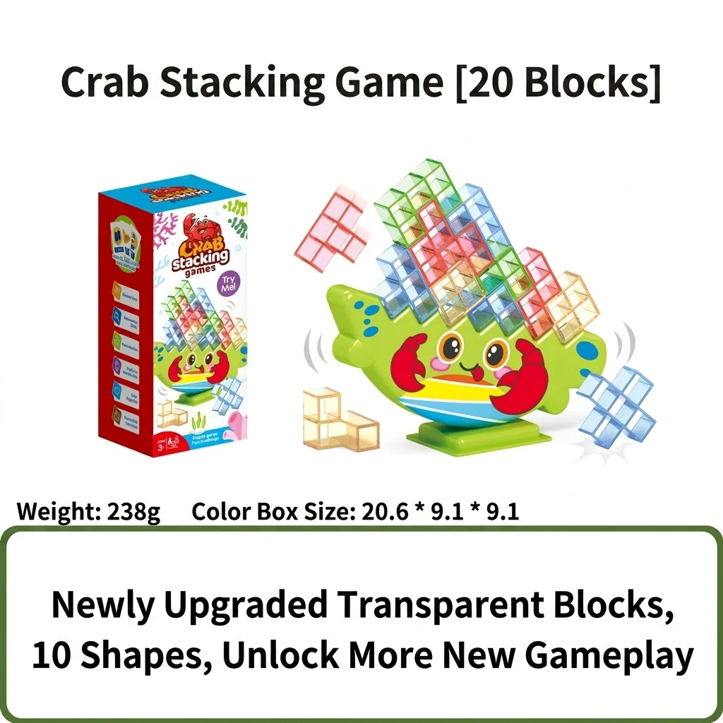 Balance Board Game ABS Plastic Stacking Blocks Brain Teaser Educational Toy for Family Interactive Party Games Durable