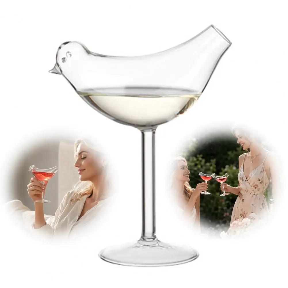 150Ml Transparent Bird-Shaped Cocktail Glasses Lead-Free High Shed Wine Glass Drinking Cup Bird Champagne Cocktail Glass