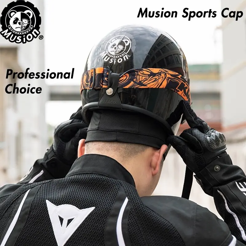 Musion - Solid Color Helmet Liner Cap Mass Vents Absorb Sweat Print Head Cover Super Cool Beanie