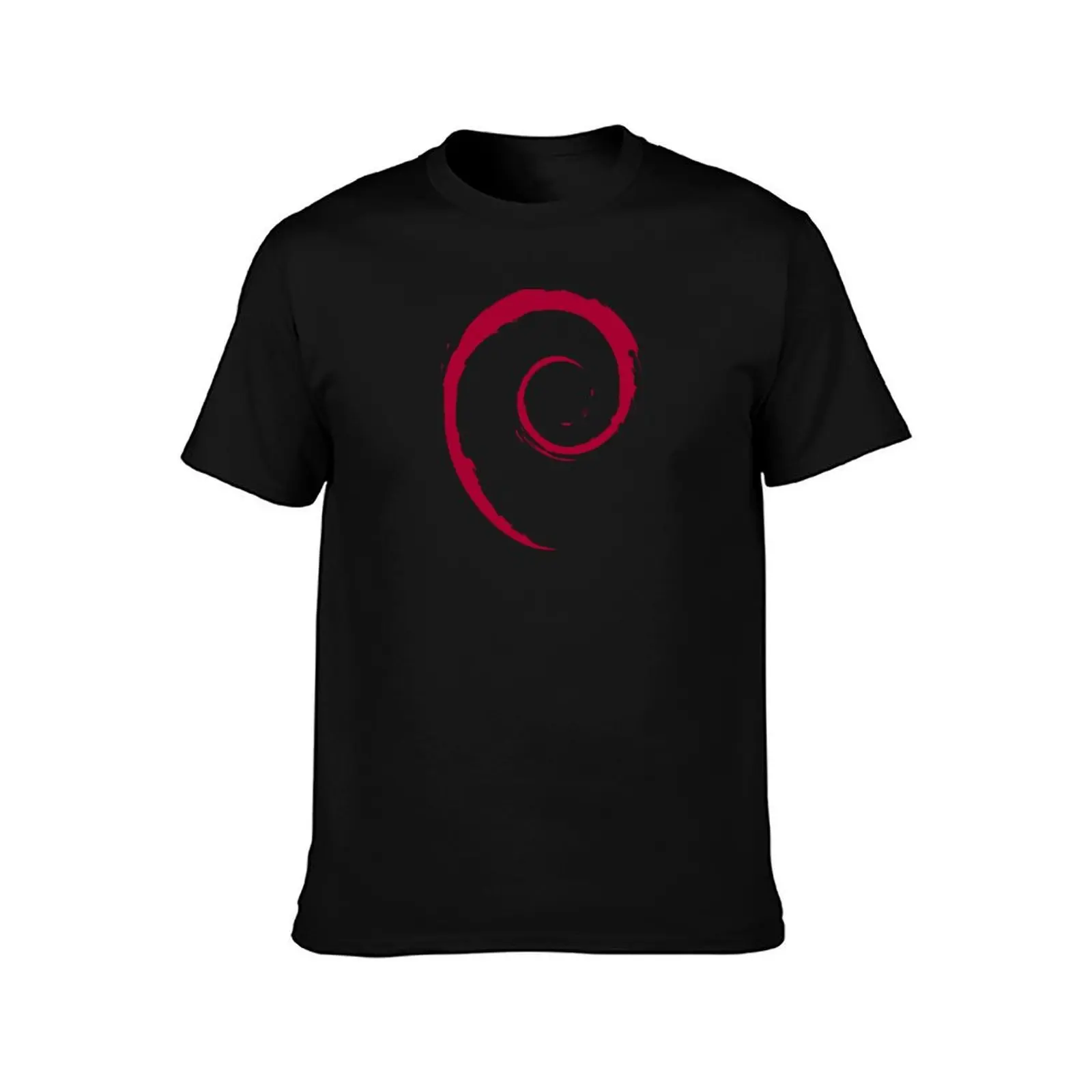 XS Debian spiral logo T-Shirt graphic t shirts heavyweights oversized graphic tee vintage graphic tee compression shirt men