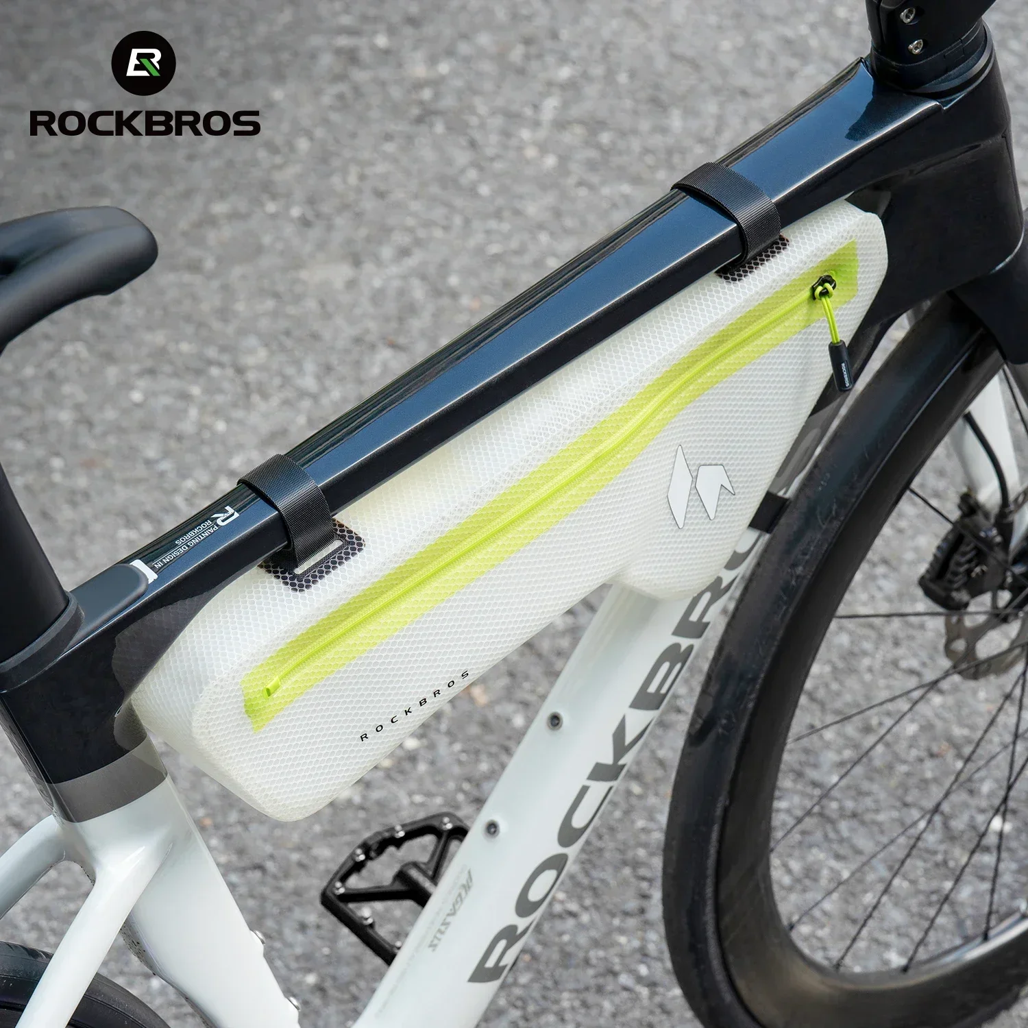 ROCKBROS Bike Frame Bag Fully Waterproof 2.4L Large Capacity Bicycle Down Tube Storage Bag Streamlined Anti Leg Hit Riding Bag