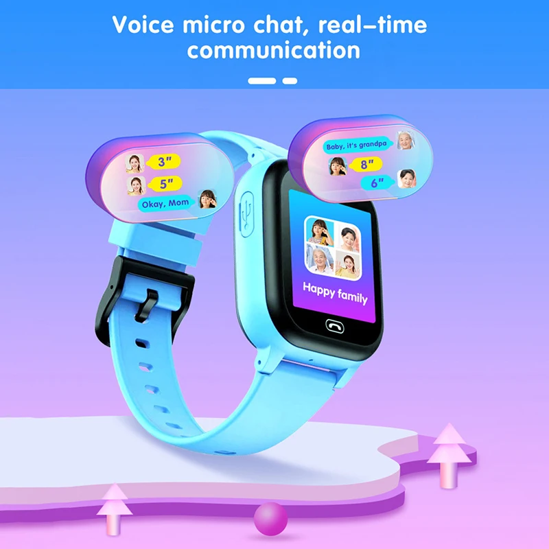 4G Children Smart Phone Watch Multi-functional SOS GPS Waterproof Phone Call Flashlight Shooting Pink Children Watch 2024 New