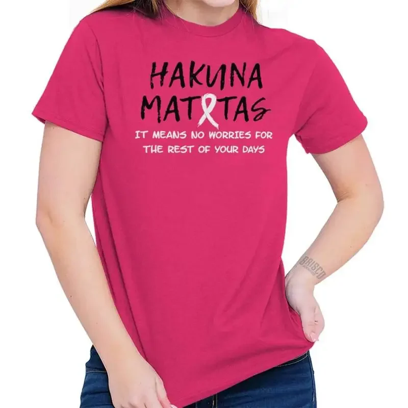 No Worries Tatas Breast Cancer Awareness Womens Graphic Crewneck T Shirt Tee
