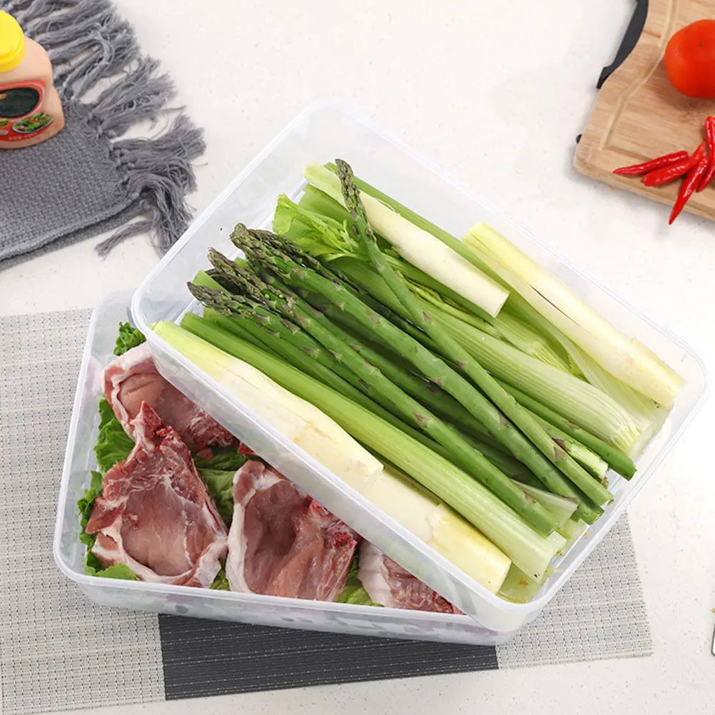 

1 шт. Герметичный контейнер для фруктов, белый прозрачный органайзер для хранения продуктов, кухонный контейнер для овощей, коробка для хранения продуктов