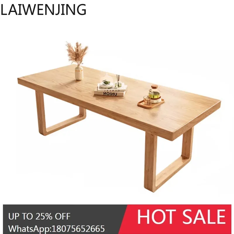 HLZ  Nordic Solid Wood Dining Table and Chair Set Rectangular Dining Table Workbench