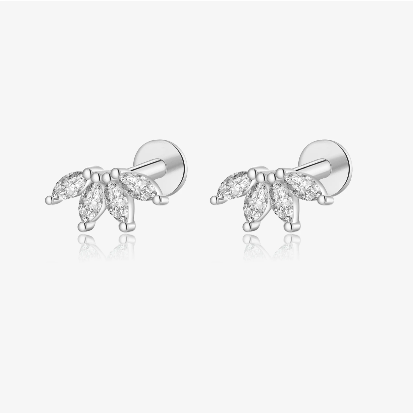 VEWANT 925 Sterling Silver Flower MarquIseCZ Zircon Piercing Stud Earring Women 2026 Tiny Luxury Fine Jewelry Gift