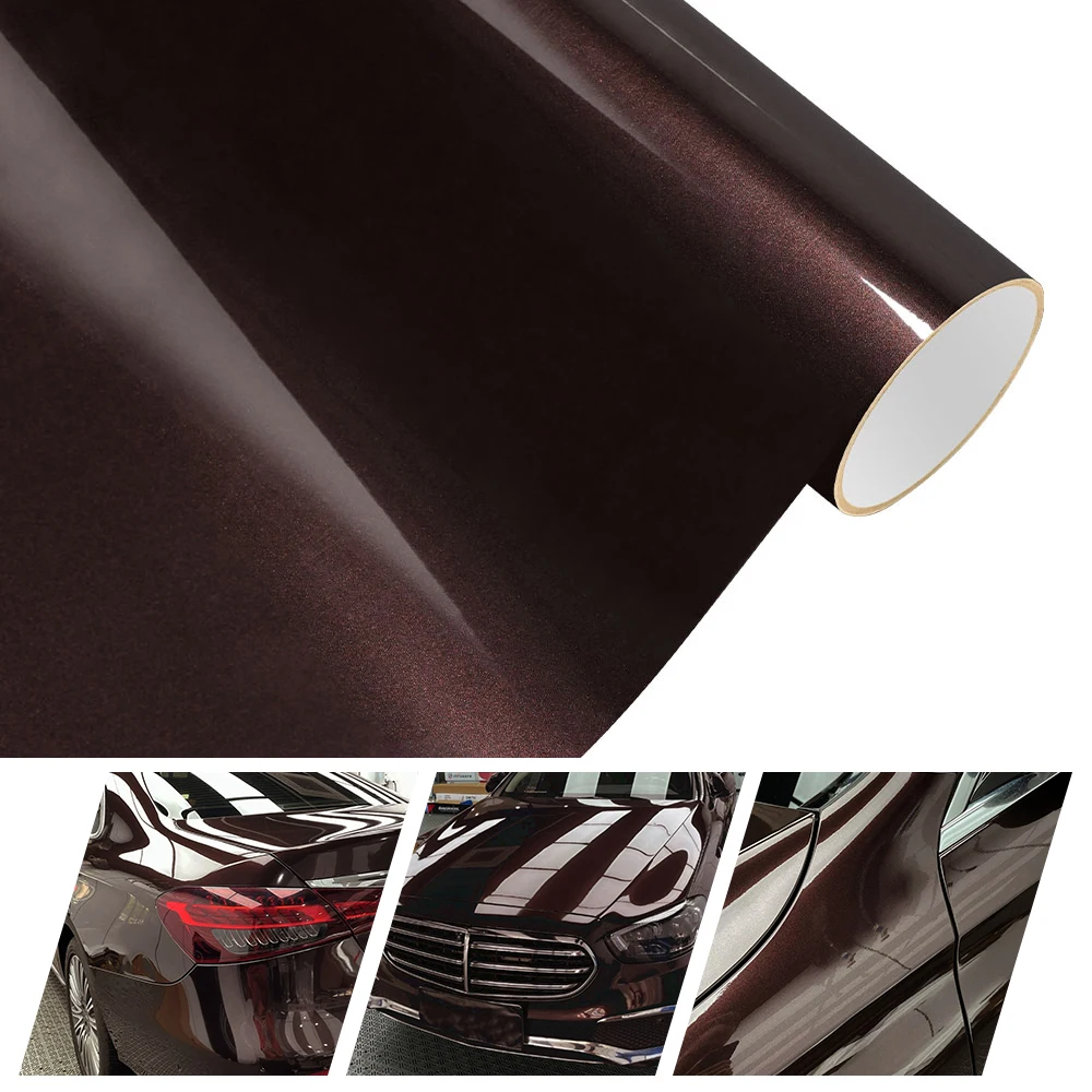 

PET Mahogany Metallice Vinyl Film DIY Wrapped Waterproof Scratch-resistant Film Motorcycle Body Accessories Decoration Stickers