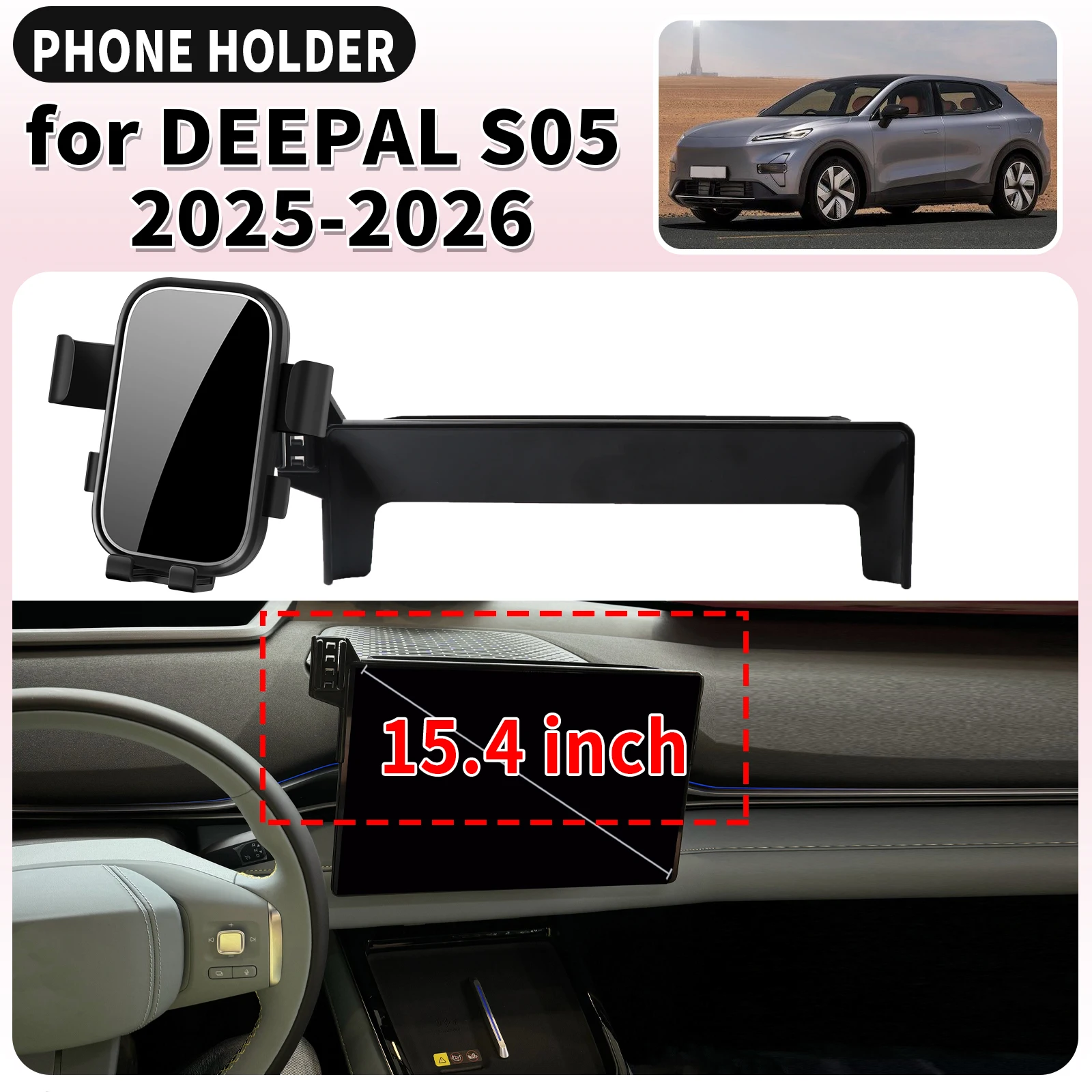 

for CHANGAN DEEPAL S05 2025 2026 Screen Base Mount Phone Holder Dedicated Clip-On Navigation Bracket Car​​ accessoires