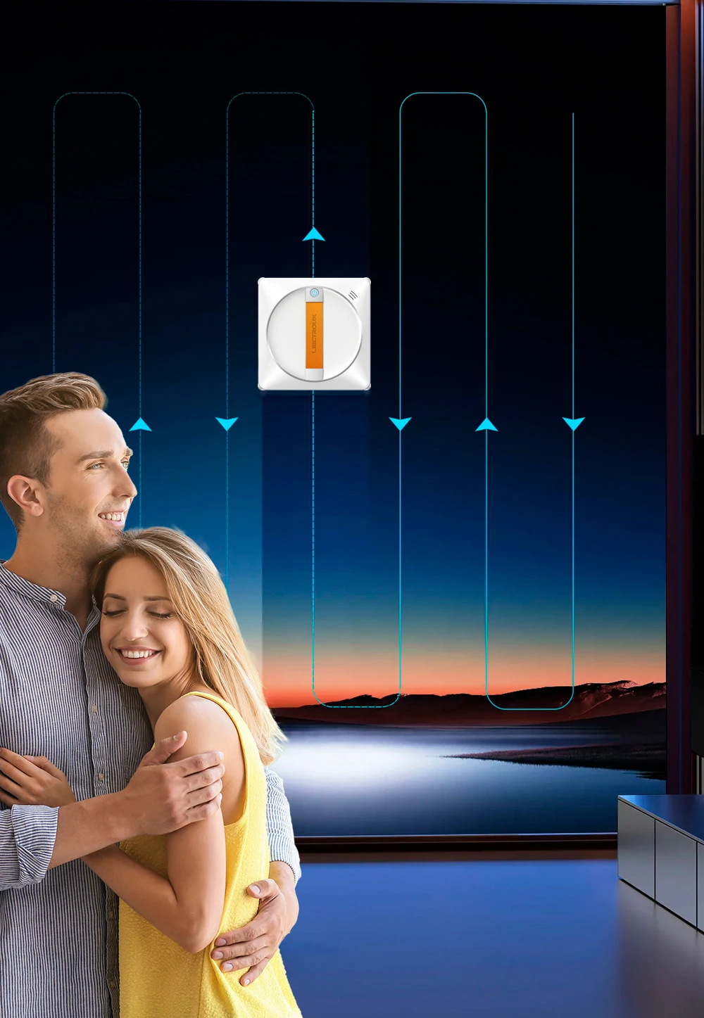 Fensterputzroboter Liectroux YW710, Doppelter Wassersprüher, Intelligente Reinigung, Starke Saugkraft, KI-Navigation, Randloses Arbeiten, App-Steuerung & Fernbedienung – Detail 5