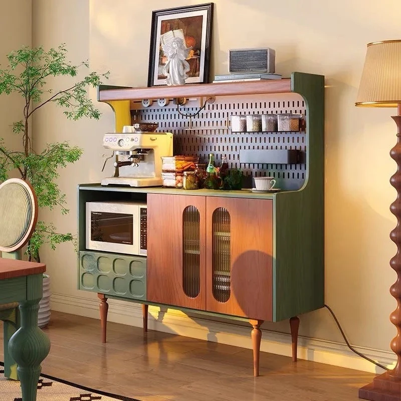 

Nordic medieval dining side retro simple storage French integrated hall wall wine cabinet kitchen locker