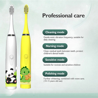 Children Sonic Electric Toothbrush Smart Rechargeable Soft Hair Waterproof Automatic With Cleaning Replacement Heads For Kids