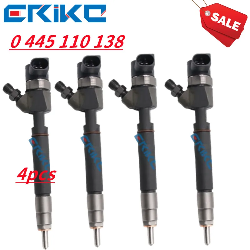 4PCS 0 445 110 138 Common Rail Injection 0445110138 Auto Fuel Injector 0445 110 138 Diesel Injector Parts for Mercedes Sprinter