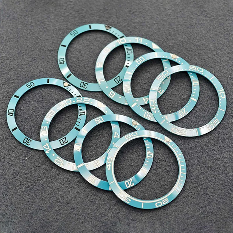 

38mm Blue Curved Ceramics Bezel Insert Ring Fits For SUB GMT SKX007 SKX009 Watch Case NH35 NH36 Movement Men Watch Refit Parts