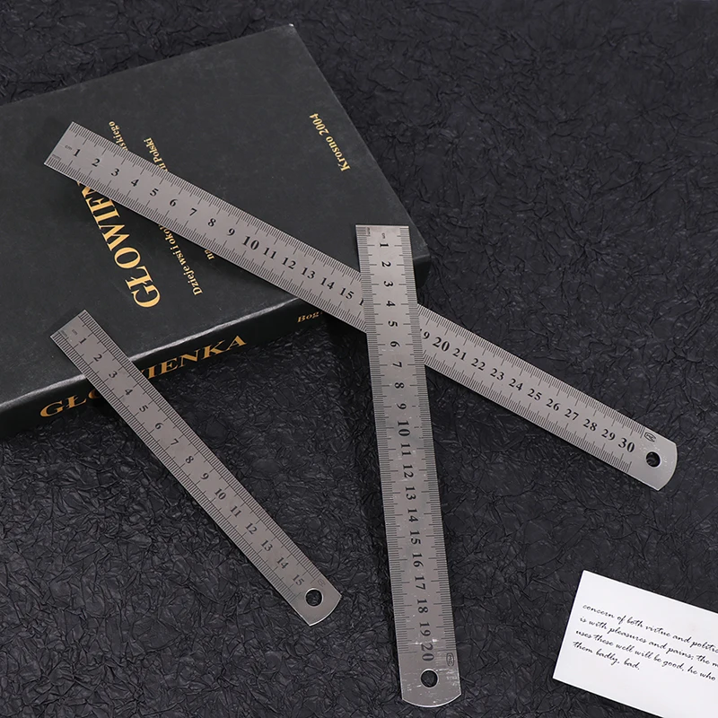 3Pcs/set High Quality Stainless Steel Metal Ruler For Engineering School Office Drawing Measuring Tool 15cm/20cm/30cm